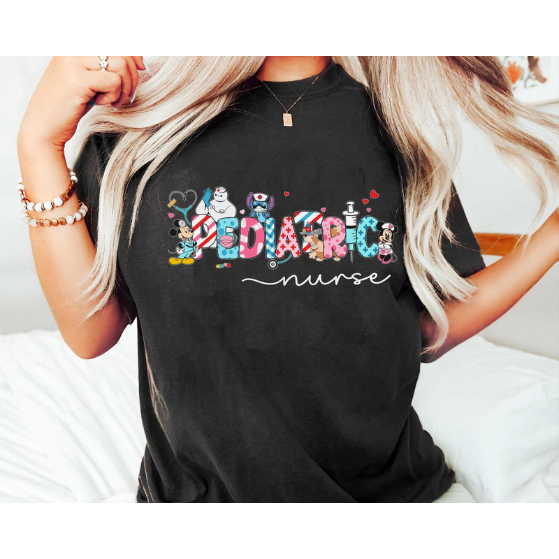 Disney Mickey Minnie Stitch Pediatrics Nurse Shirt Disney Pediatrics Peds Nurse T-shirt Walt Disney World Disneyland Trip Outfits - 4.jpg