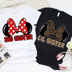 disney minnie mouse bow big lil sister t-shirt