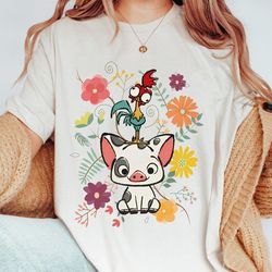 disney moana 70s style floral pua and hei hei s