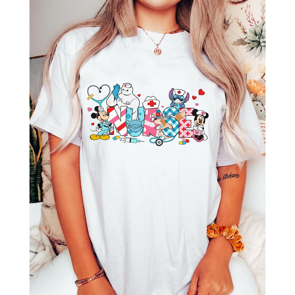 Disney Nurse Characters Shirt Disney Nurse T-shirt Nursing School Student Gift Nurse's Day 2023 Tee RN Registered Nurse Shirt - 1.jpg