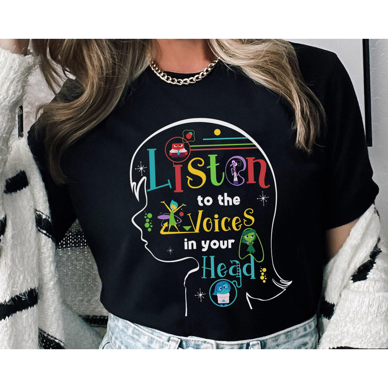 Disney Pixar Inside Out Listen To The Voices In Your Head Shirt Riley Emotions T-shirt Disneyland Trip Outfits Funny Birthday Gift - 5.jpg