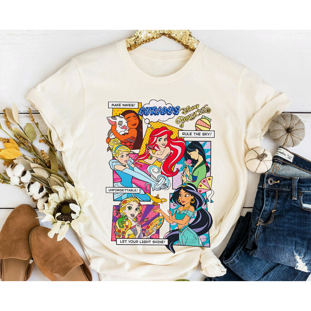 Disney Princess Comicbook Shirt Ariel Jasmine Cinderella T-shirt Walt Disney World Tee Disneyland Family Vacation Trip Magic Kingdom - 1.jpg