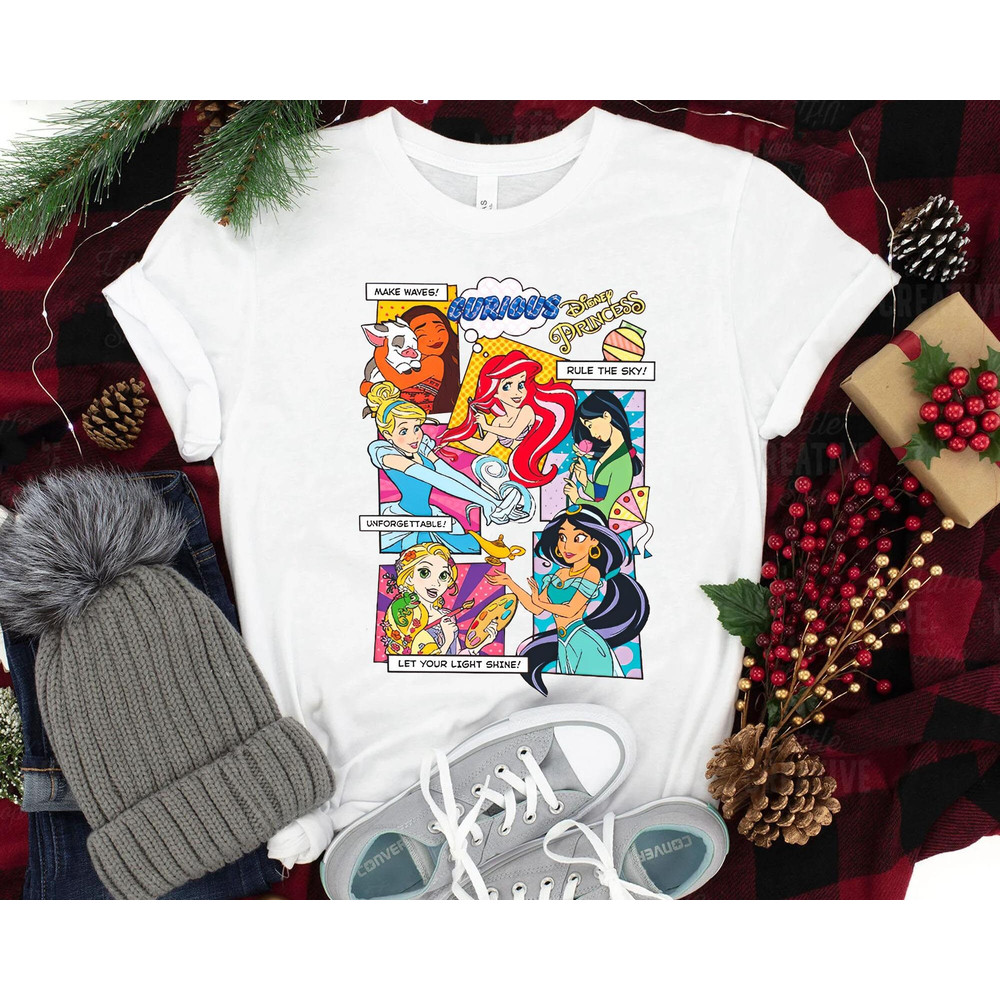 Disney Princess Comicbook Shirt Ariel Jasmine Cinderella T-shirt Walt Disney World Tee Disneyland Family Vacation Trip Magic Kingdom - 2.jpg
