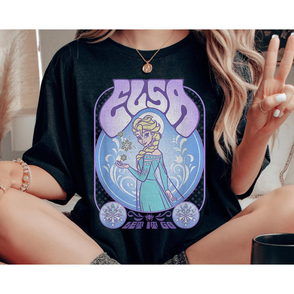 Disney Princess Seventies Retro Poster Shirt Disney Tiana Elsa Ariel Tinker Bell Tee Disney Birthday T-shirt Walt Disney World Trip - 2.jpg