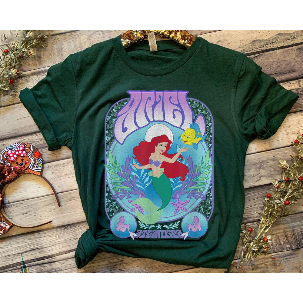 Disney Princess Seventies Retro Poster Shirt Disney Tiana Elsa Ariel Tinker Bell Tee Disney Birthday T-shirt Walt Disney World Trip - 4.jpg