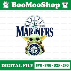 baby yoda with seattle mariners baseball png,  baby yoda mlb png, mlb png, digital download