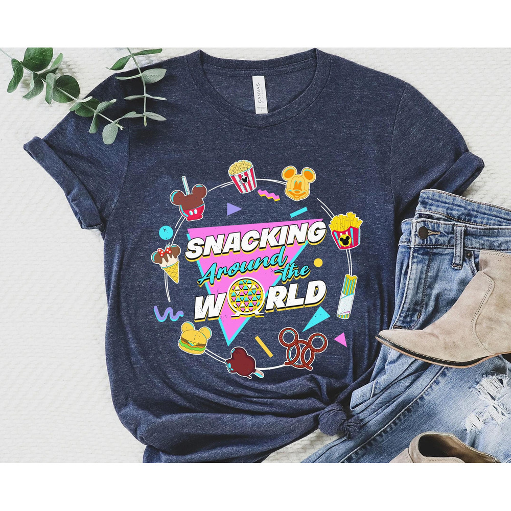 Disney Snack Around The World Drinking Around The World Shirt  Retro 90s Disney Epcot Matching T-shirt  Walt Disney World Trip Outfits - 2.jpg