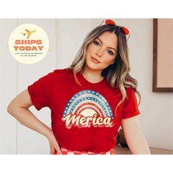 merica rainbow shirt, 4th of july shirt, patriotic shirt, independence day shirt, family 4th of july shirt, matching mer