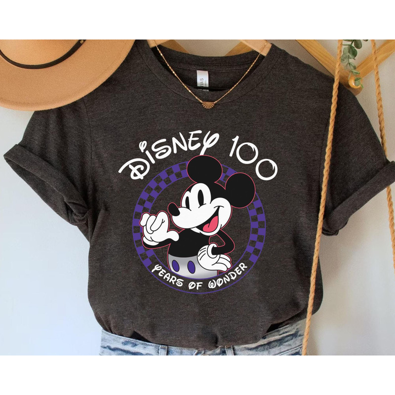 Disney100 Mickey Mouse Checkerboard Shirt Disney 100 Years Of Wonder Tee Walt Disney Company T-shirt Disneyland 100th Anniversary - 4.jpg