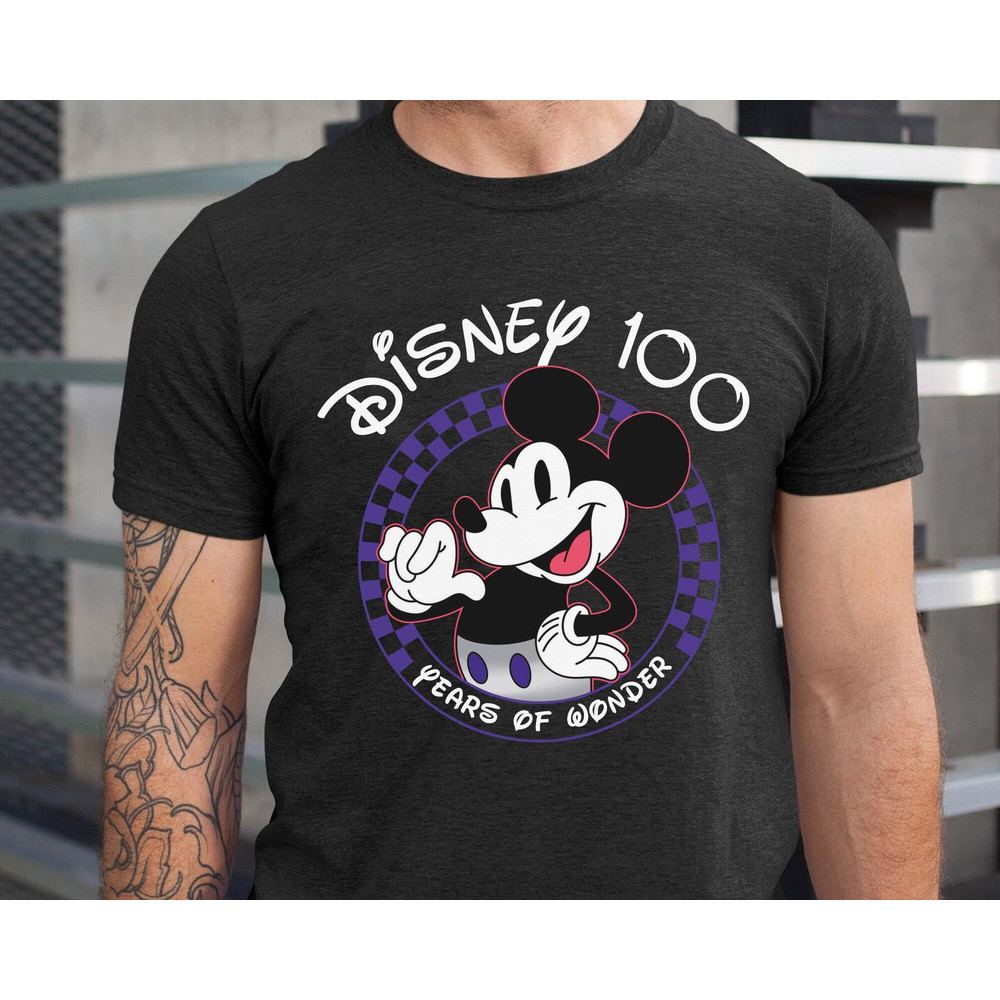 Disney100 Mickey Mouse Checkerboard Shirt Disney 100 Years Of Wonder Tee Walt Disney Company T-shirt Disneyland 100th Anniversary - 5.jpg