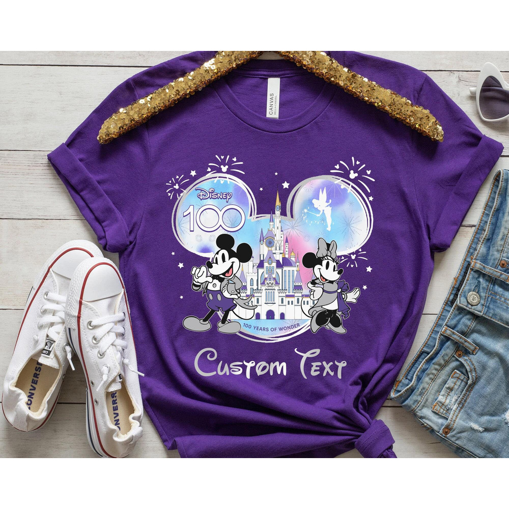 Disney100 Mommy Daddy Family Matching Shirt  Custom Mickey Minnie 100 Years Of Wonder T-shirt  Personalized Disneyland 100th Anniversary - 3.jpg