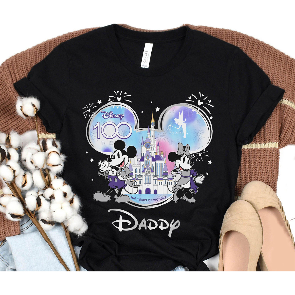 Disney100 Mommy Daddy Family Matching Shirt  Custom Mickey Minnie 100 Years Of Wonder T-shirt  Personalized Disneyland 100th Anniversary - 4.jpg