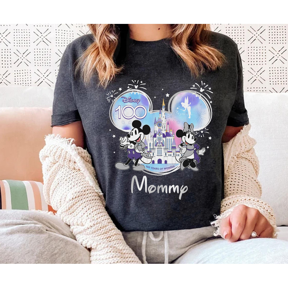 Disney100 Mommy Daddy Family Matching Shirt  Custom Mickey Minnie 100 Years Of Wonder T-shirt  Personalized Disneyland 100th Anniversary - 5.jpg