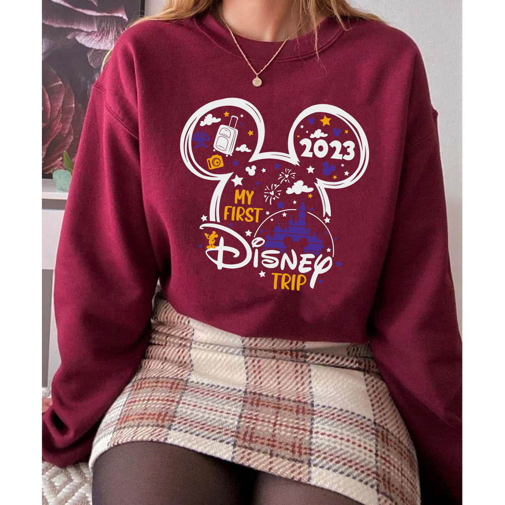 Disney100 My First Disney Trip Shirt Disney 100 Years Of Wonder Disney World Family Matching T-shirt Disneyland Platinum Trip 2023 Tee - 5.jpg