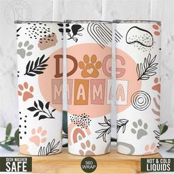 dog mom tumbler with straw - winter tumbler christmas gift for her - tumbler for holiday gift for her- dog lady tumbler