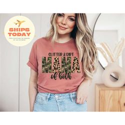 glitter and dirt mama of both shirt for mom for mother's day - mom of both tshirt for women - glitter and dirt shirt - g