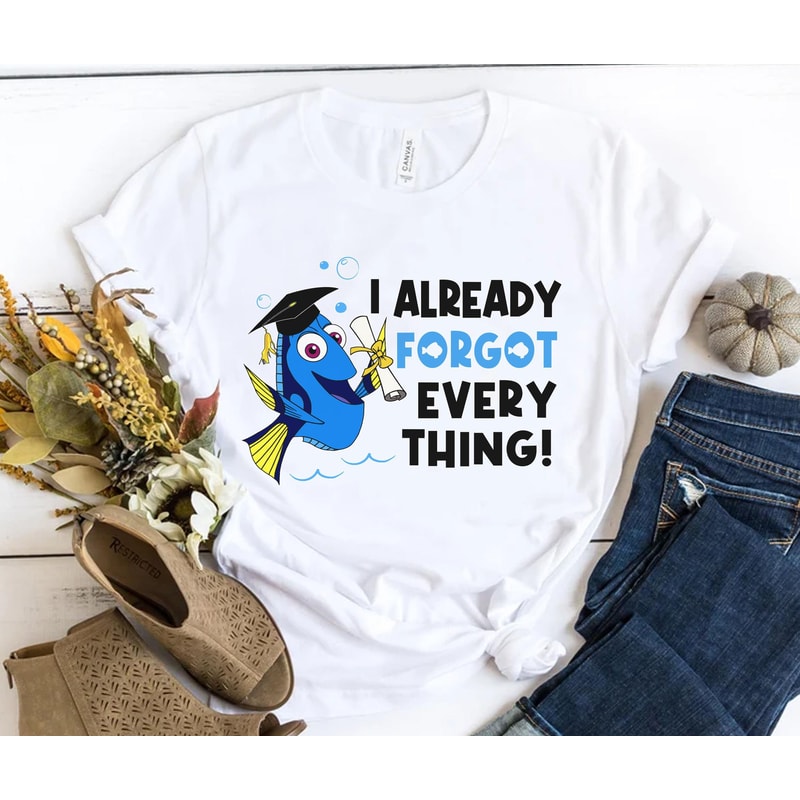 Dory Graduation Almost Forget Everything Shirt Finding Nemo Disney T-shirt Graduated 2023 Funny Senior Shirt Disneyland Trip - 1.jpg