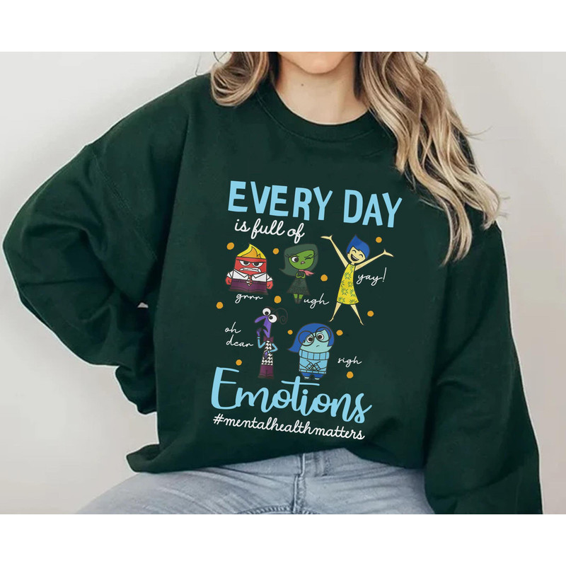 Every Day Emotions Mental Health Matter Shirt Inside Out Disney T-shirt Therapist Psychologist Disneyland Trip Disney Gift - 3.jpg