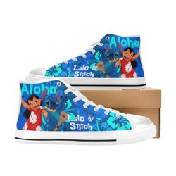 lilo and stitch high canvas shoes for fan, women and men, lilo and stitch high canvas shoes, lilo and stitch sneaker