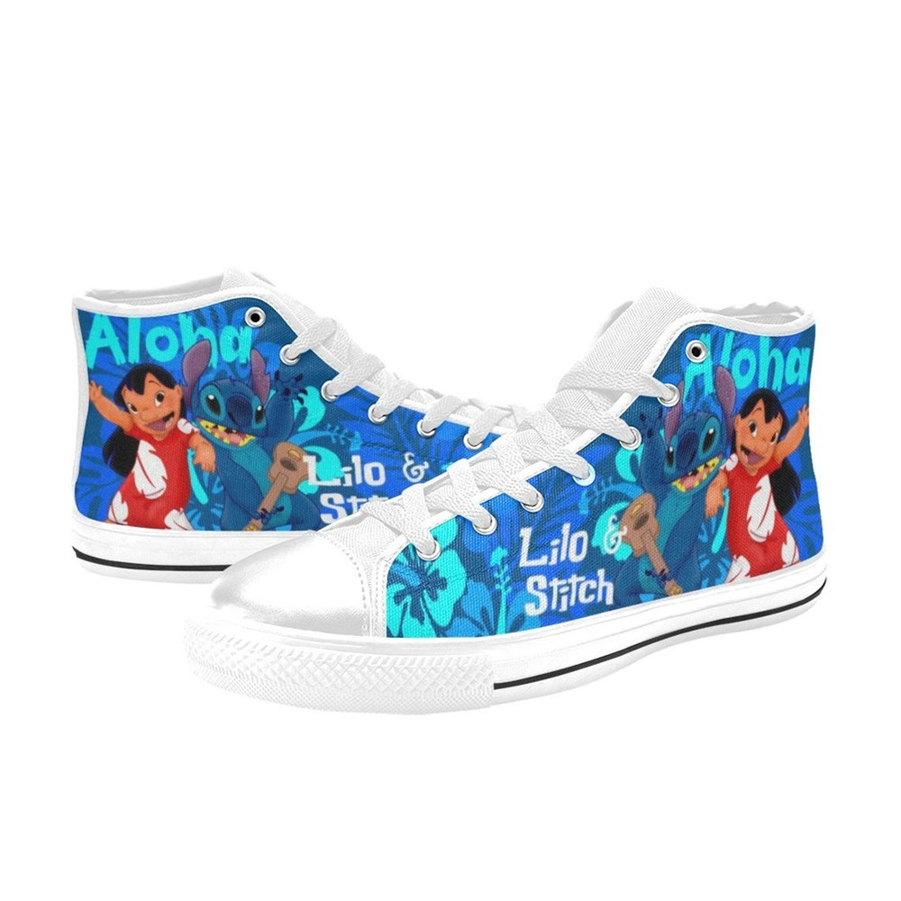 Lilo and Stitch High Canvas Shoes for Fan, Women and Men, Lilo and Stitch High Canvas Shoes, Lilo and Stitch Sneaker