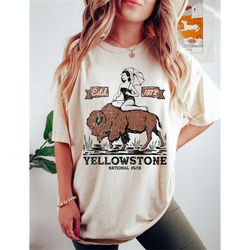 yellowstone tee, yellowstone t-shirt, yellowstone national park, vintage inspired  cotton t-shirt, unisex tee, comfort c