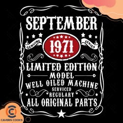 september 1971 limited editon model svg, birthday