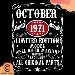 october 1971 limited editon model svg, birthday sv