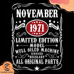 november 1971 limited editon model svg, birthday s