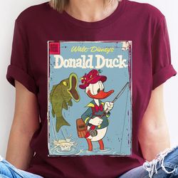 funny donald duck bass fly fishing disney shirt