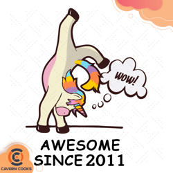 unicorn birthday awesome since 2011 svg, birthday