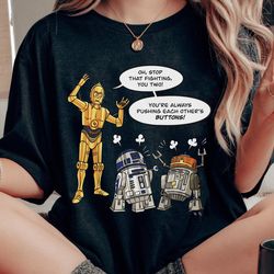 funny star wars droids c-3p0 r2-d2 c1-10p shirt