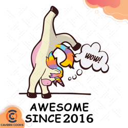 unicorn birthday awesome since 2016 svg, birthday