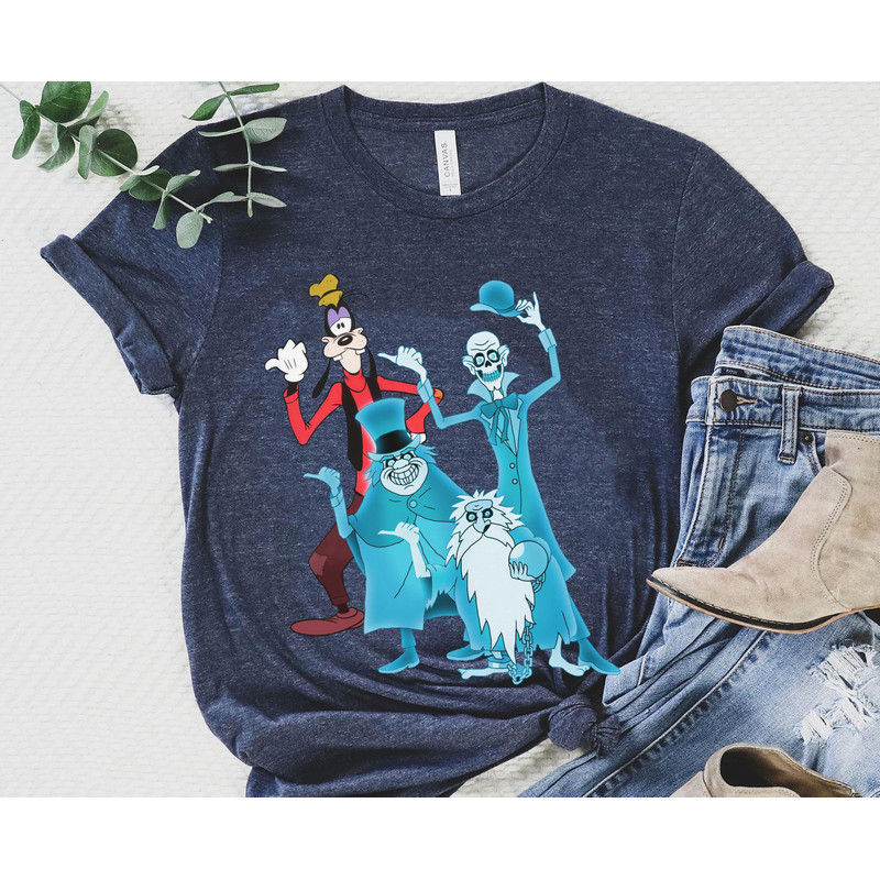 Goofy And Hitchhiking Ghost Haunted Mansion Shirt  Disney Halloween Party T-shirt  Walt Disney World Trip Outfits  Disney Halloween Gift - 2.jpg