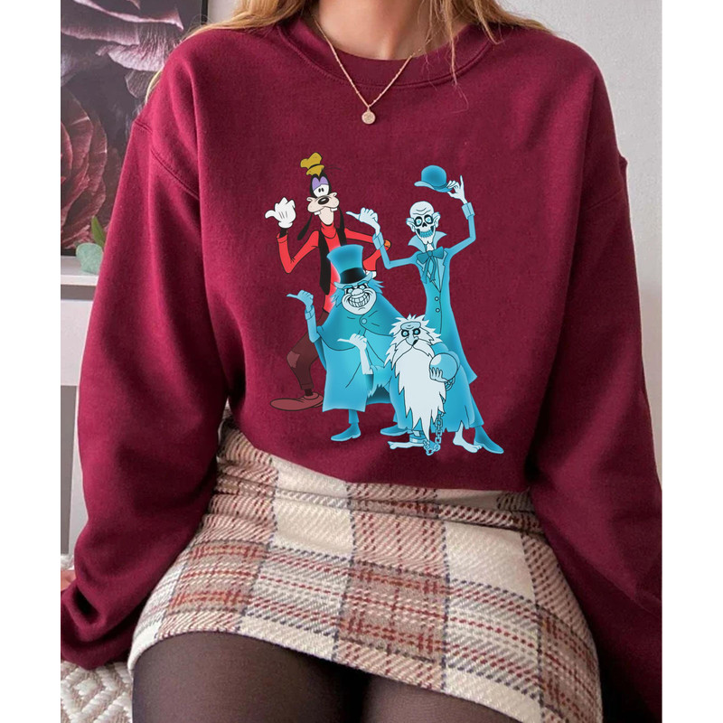 Goofy And Hitchhiking Ghost Haunted Mansion Shirt  Disney Halloween Party T-shirt  Walt Disney World Trip Outfits  Disney Halloween Gift - 4.jpg