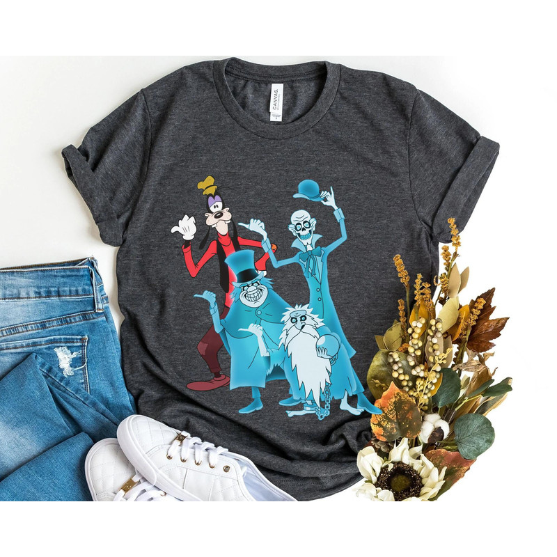 Goofy And Hitchhiking Ghost Haunted Mansion Shirt  Disney Halloween Party T-shirt  Walt Disney World Trip Outfits  Disney Halloween Gift - 5.jpg