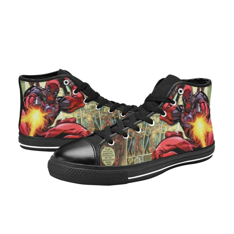 Deadpool High Canvas Shoes for Fan, Women and Men, Deadpool High Canvas Shoes, Deadpool Marvel Sneaker, Deadpool Marvel