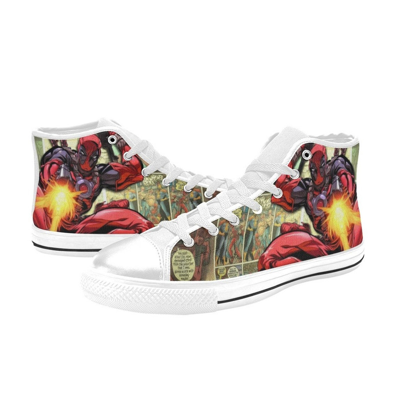 Deadpool High Canvas Shoes for Fan, Women and Men, Deadpool High Canvas Shoes, Deadpool Marvel Sneaker, Deadpool Marvel