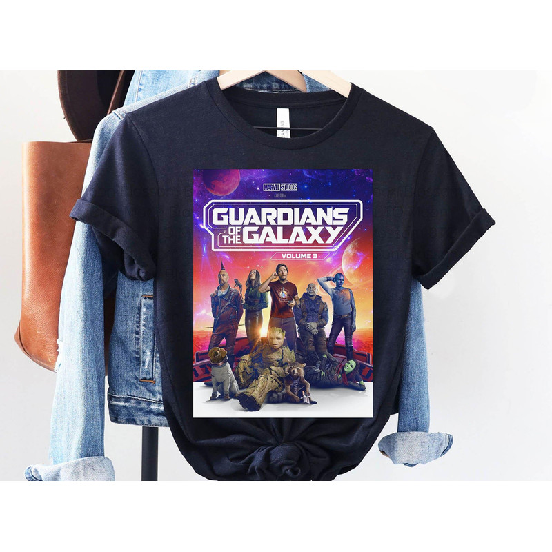 Guardians Of The Galaxy Volume 3 Group Characters T-shirt Rocket Groot Star Lord Mantis Drax Marvel Comics 2023 Shirt MCU Fan Tee - 1.jpg