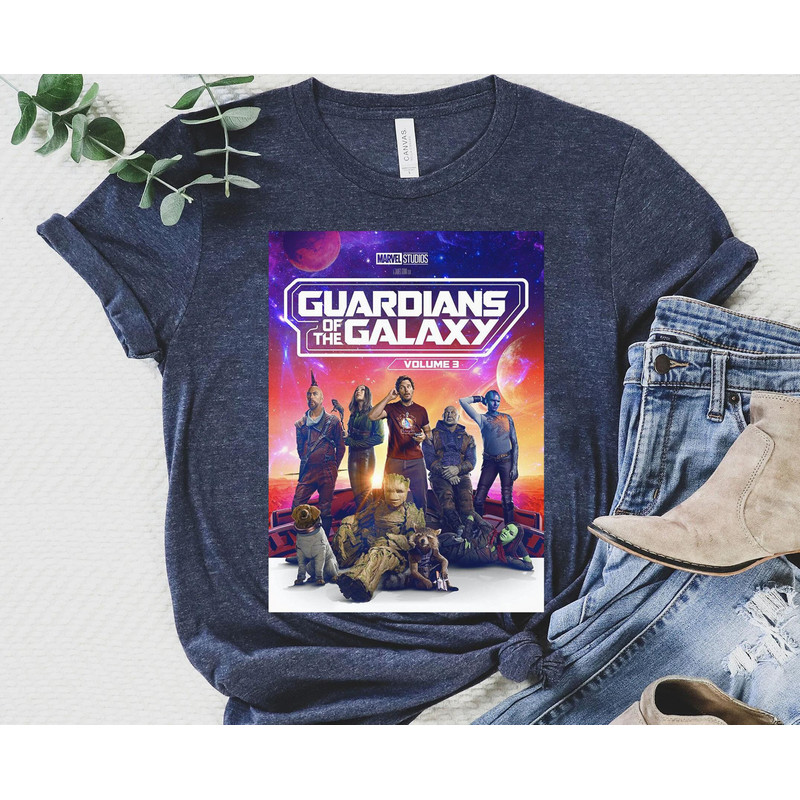Guardians Of The Galaxy Volume 3 Group Characters T-shirt Rocket Groot Star Lord Mantis Drax Marvel Comics 2023 Shirt MCU Fan Tee - 2.jpg