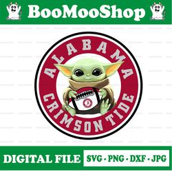 baby yoda with alabama crimson tide, baby yoda png, ncaa png, digital download