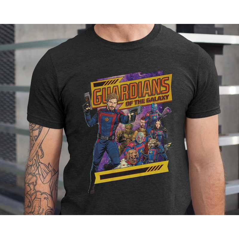 Guardians Of The Galaxy Volume 3 Team Comics T-shirt Rocket Groot Star Lord Mantis Drax Nebula Shirt Marvel Movie 2023 MCU Fan Tee - 1.jpg