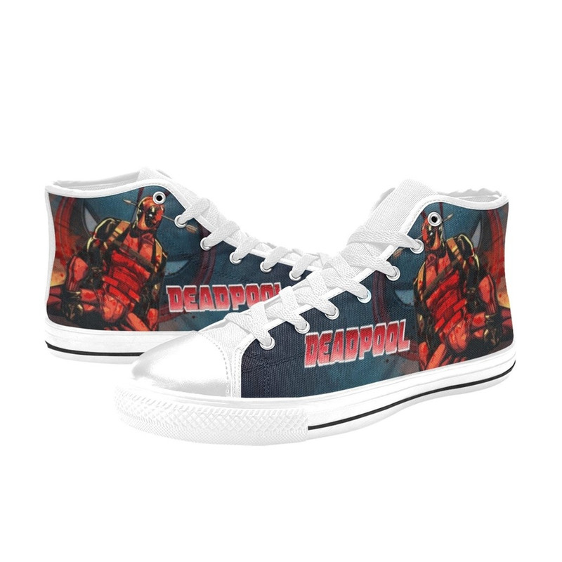 Deadpool High Canvas Shoes for Fan, Women and Men, Deadpool High Canvas Shoes, Deadpool Marvel Sneaker, Deadpool Marvel