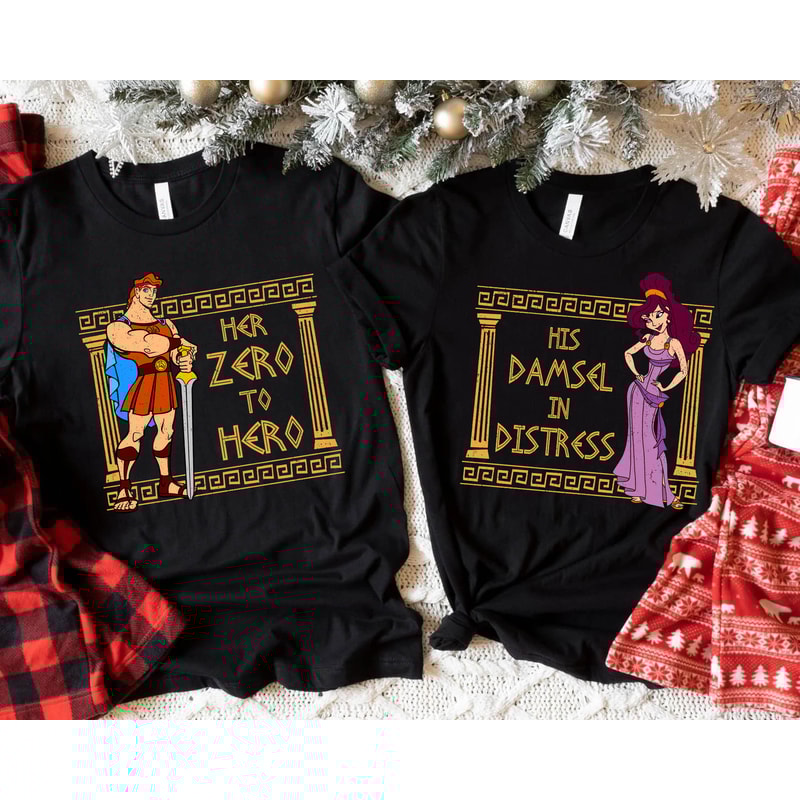 Hercules And Megara Couple Matching Shirt His Damsel In Distress Her Zero to Hero Disney Valentine's Day T-shirt Disneyland Outfit - 1.jpg