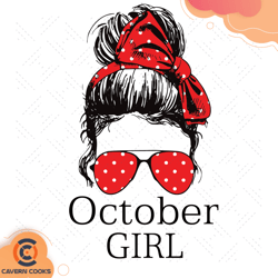 octocber girl red bandana sunglass face girls birt