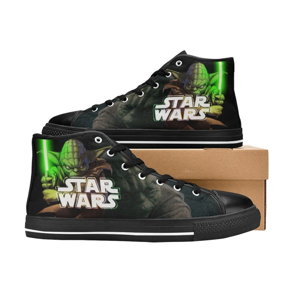 Star Wars Yoda High Canvas Shoes for Fan, Women and Men, Star Wars Yoda High Canvas Shoes, Star Wars Yoda Sneaker