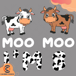 Birthday Moo Moo Im 8 Svg, Birthday Svg, Cute Cow