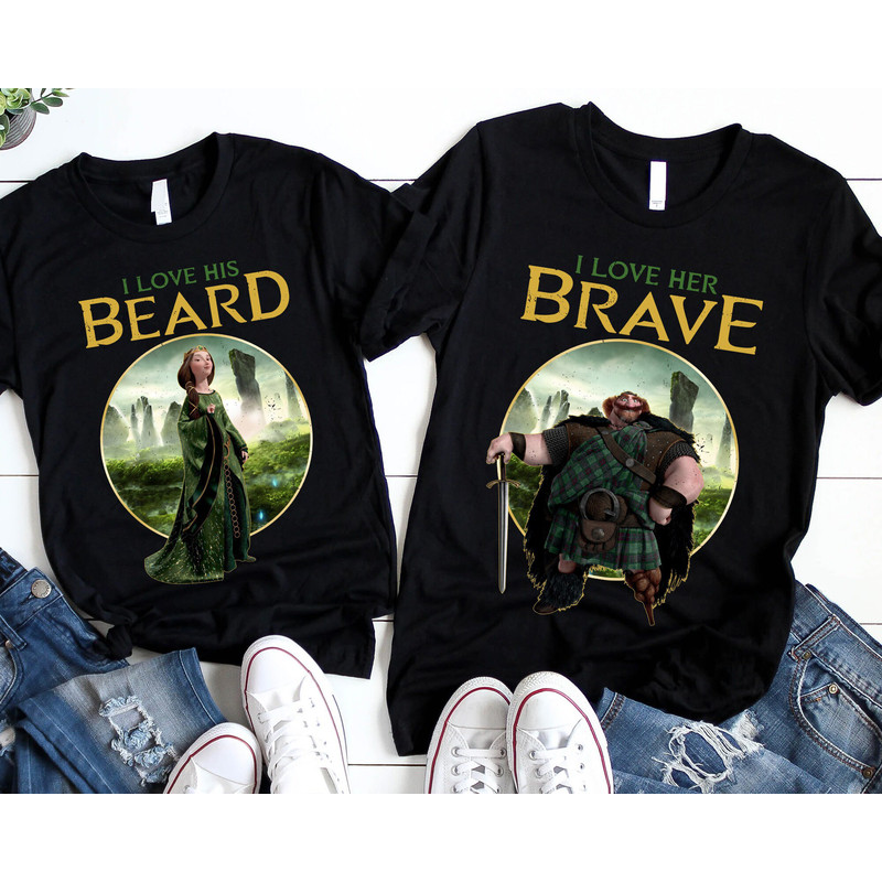 King Fergus and Queen Elinor Couple Matching Shirt  His Beard Her Brave Tee  Disney Valentine's Day T-shirt  Disneyland Outfit Trip - 1.jpg