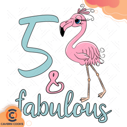 5th bday girl flamingo lover svg, birthday svg, fl