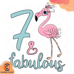 7th bday girl flamingo lover svg, birthday svg, fl
