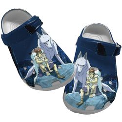 princess mononoke clog shoes unisex, princess mononoke crocs, anime clog shoes, cartoon crocs, sandals, anime crocs